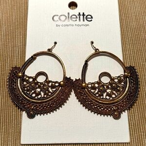 COLETTE by Colette Hayman Copper Tone Bohemian  Drop Earring NEW WITH TAG